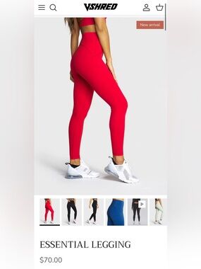 V Shred Essential Legging - Bright Red